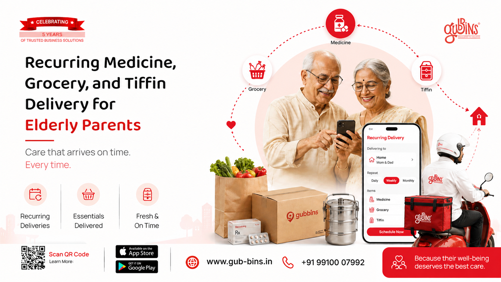 Recurring Medicine, Grocery, and Tiffin Delivery for Elderly Parents: Inside Gubbins’ Care & Support Subscription